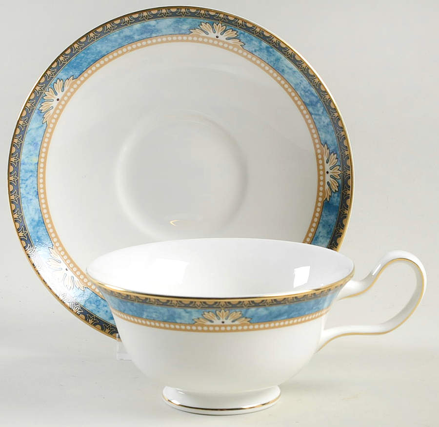 Curzon Peony Shape Footed Cup & Saucer Set by Wedgwood-1
