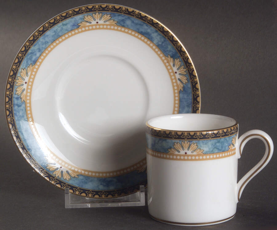 Curzon Bond Shape Demitasse Cup and Saucer Set by Wedgwood-1