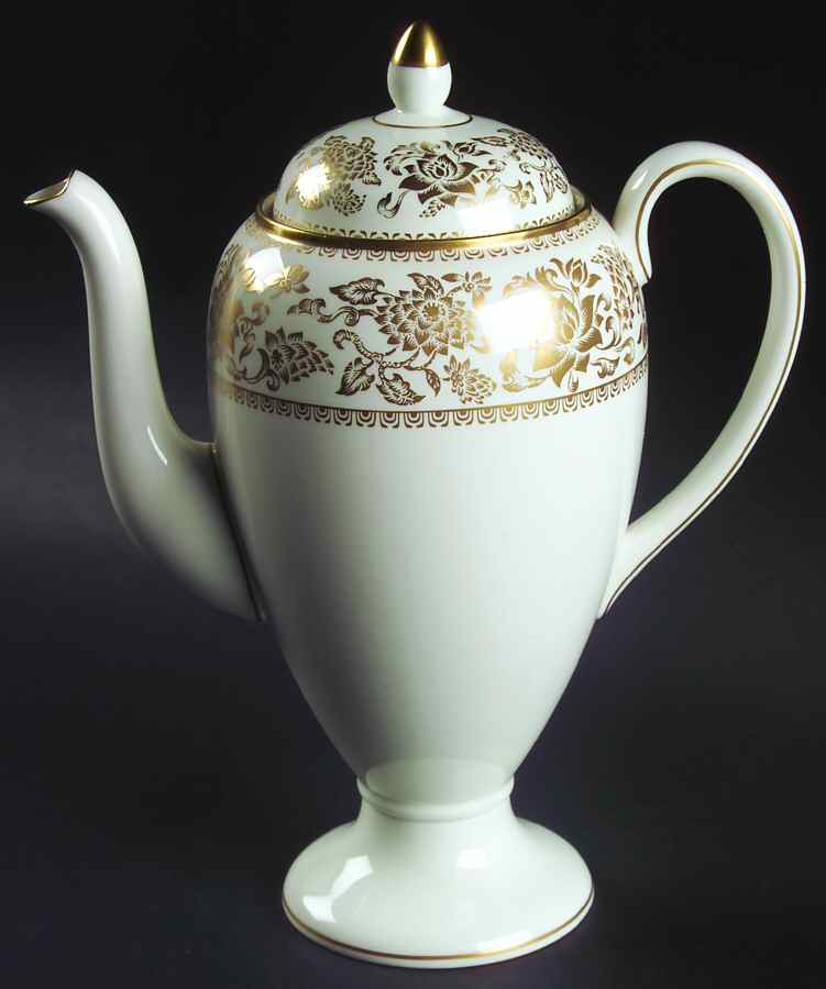 Damask Gold Coffee Pot & Lid by Wedgwood-1