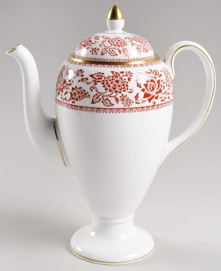 Damask Red Coffee Pot & Lid by Wedgwood-1