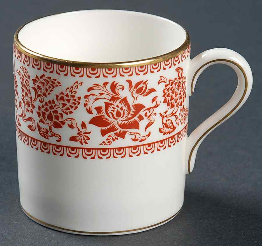 Damask Red Bond Shape Demitasse Cup by Wedgwood-1