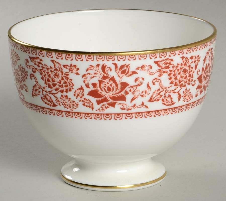 Damask Red Open Sugar Bowl by Wedgwood-1