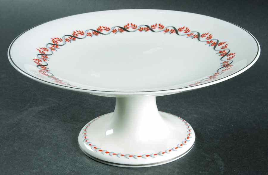 Dartmouth (Ribbon on Rim) 9" Diameter Pedestal Cake Stand by Wedgwood-1