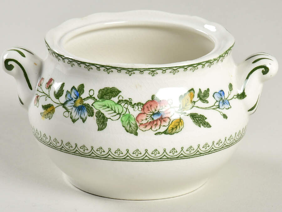 Davenport Green Multicolor Sugar Bowl No Lid by Wedgwood-1
