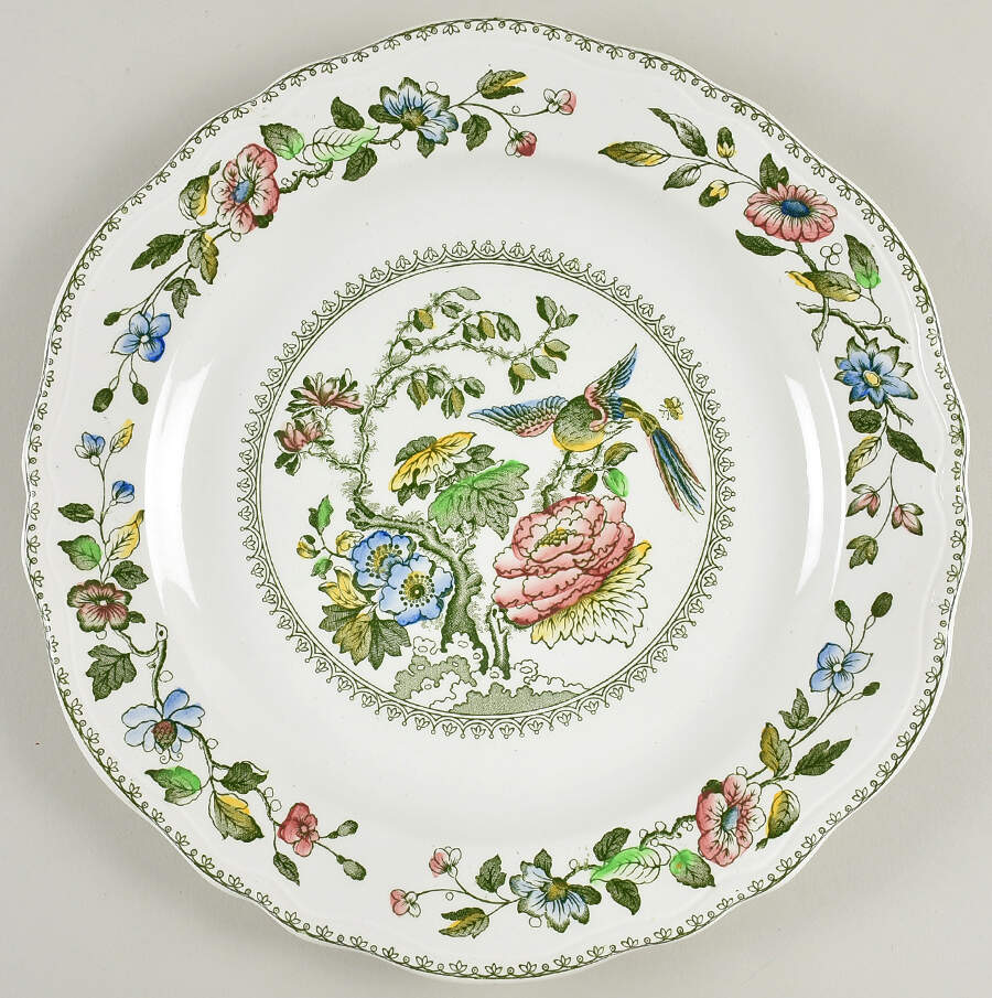 Davenport Green Multicolor 12" Chop Plate (Round Platter) by Wedgwood-1