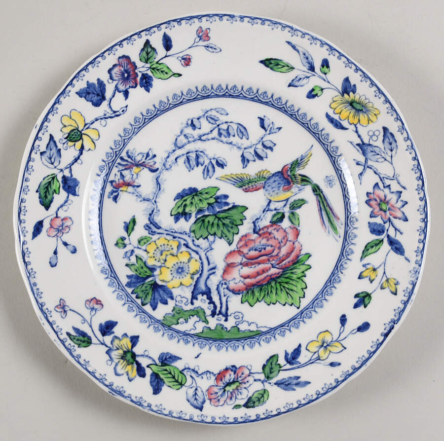 Davenport Blue Multicolor Salad Plate by Wedgwood-1