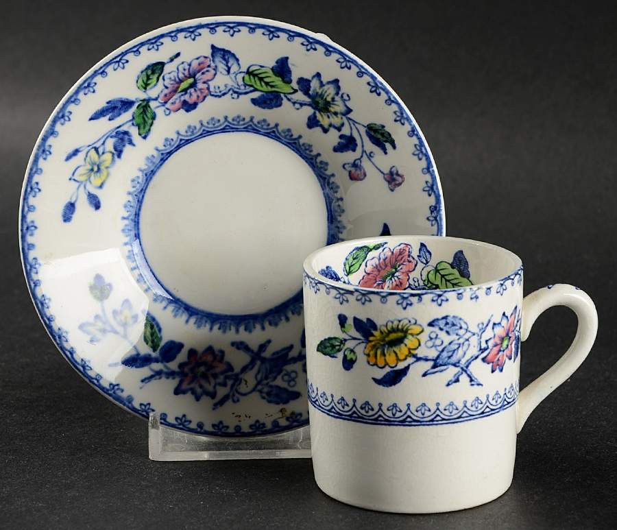 Davenport Blue Multicolor Flat Demitasse Cup & Saucer Set by Wedgwood-1