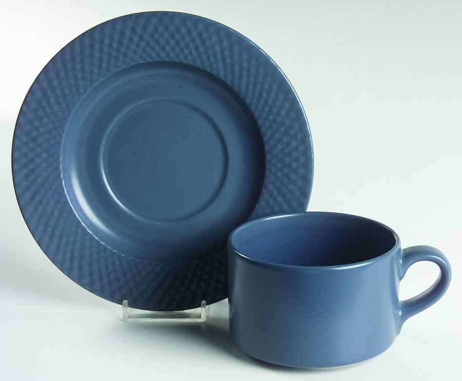 Denim All Blue Flat Cup & Saucer Set by Wedgwood-1