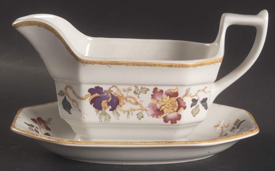 Devon Rose Gravy Boat & Underplate/Relish by Wedgwood-1