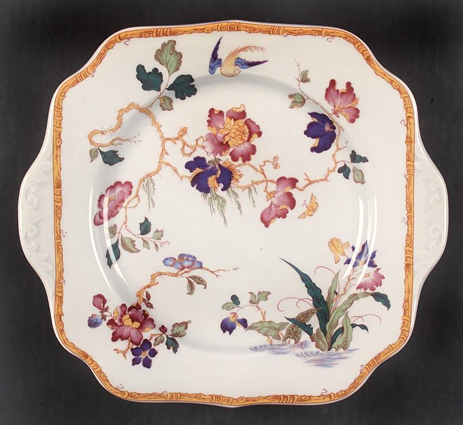 Devon Rose Square Handled Cake Plate by Wedgwood-1