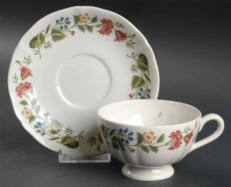 Derwent Scalloped Footed Cup & Saucer Set by Wedgwood-1