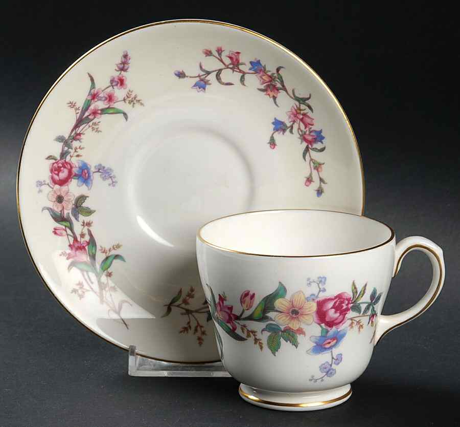 Devon Sprays Footed Cup & Saucer Set by Wedgwood-1
