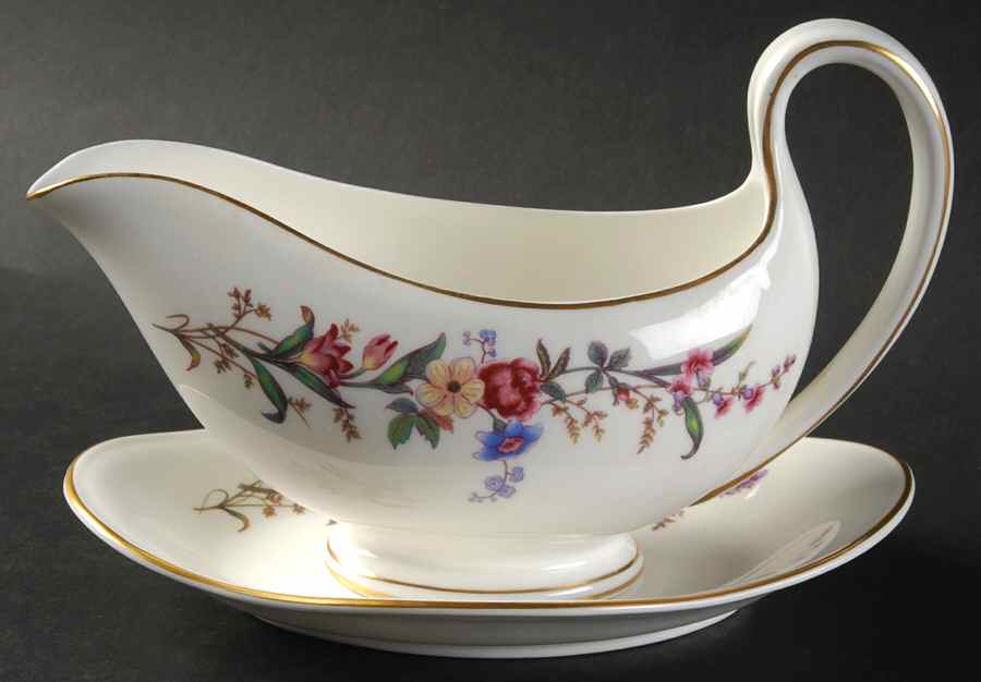 Devon Sprays Gravy Boat & Underplate/Relish by Wedgwood-1