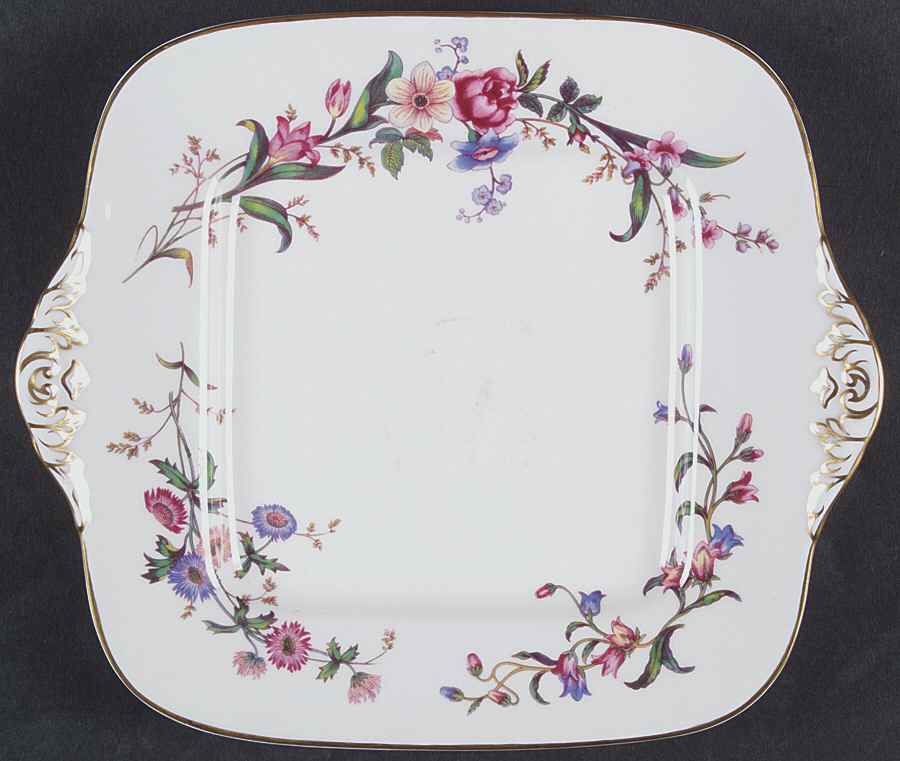 Devon Sprays Square Handled Cake Plate by Wedgwood-1