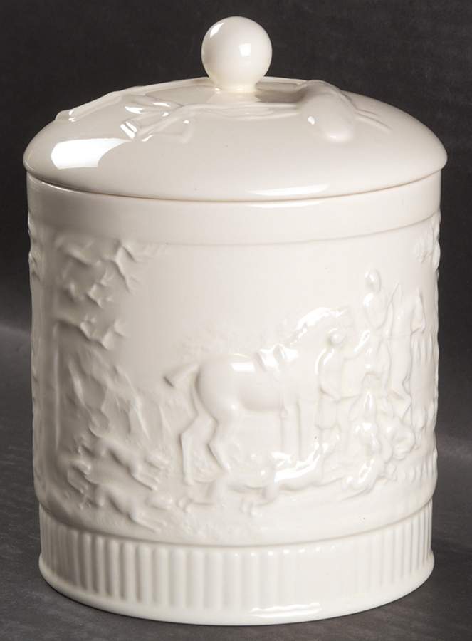 Devonshire (Off White) Biscuit Barrel & Lid by Wedgwood-1