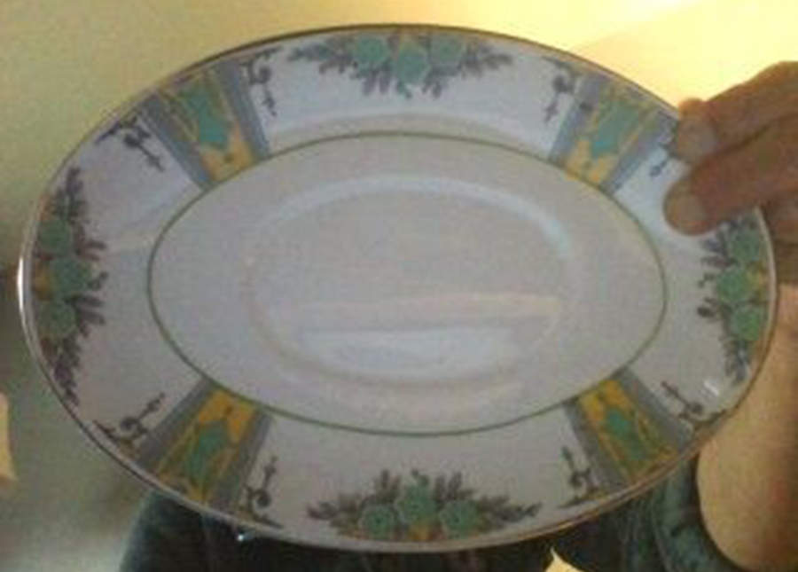 Devonshire (Green & Yellow) Underplate for Gravy Boat by Wedgwood-1