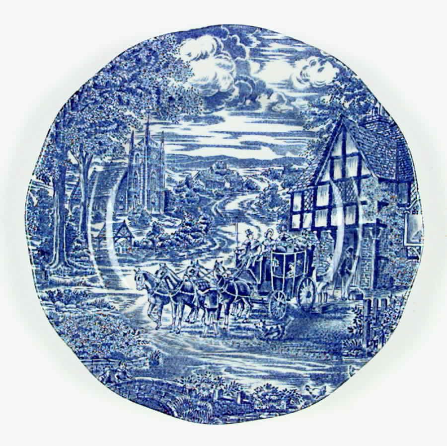 Dickens Coaching Days Blue Luncheon Plate by Wedgwood-1