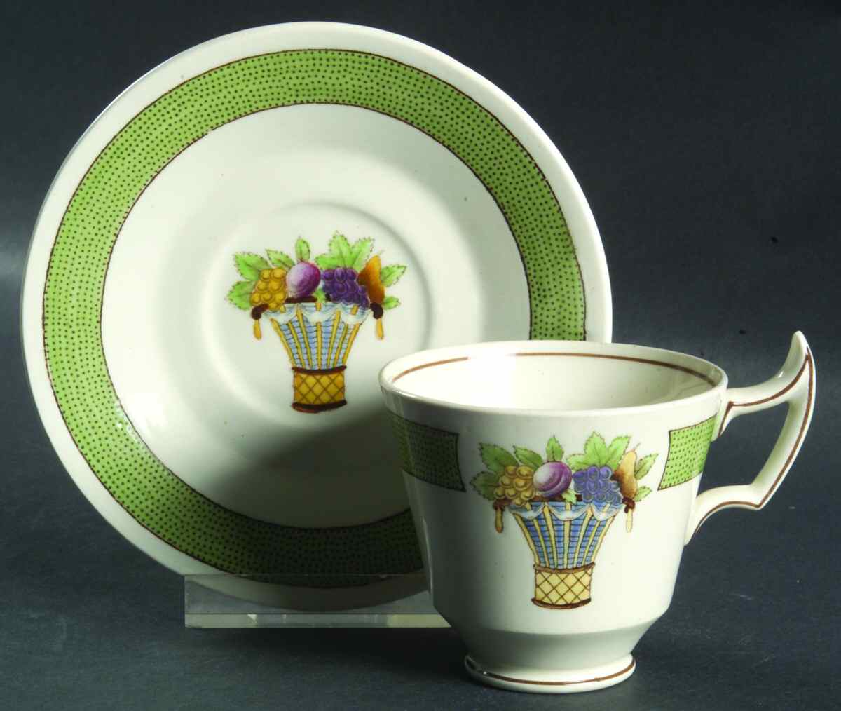 Directoire (Green Band, Smooth) Footed Demitasse Cup & Saucer Set by Wedgwood-1