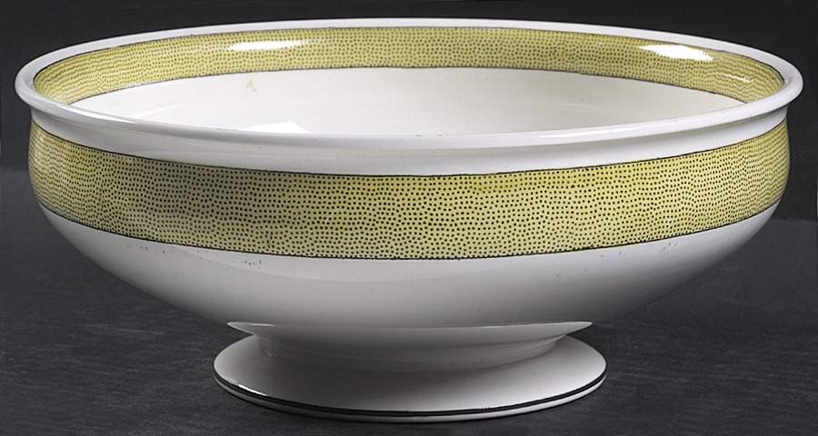 Directoire (Yellow Band, Smooth) 9" Large Fruit Bowl by Wedgwood-1