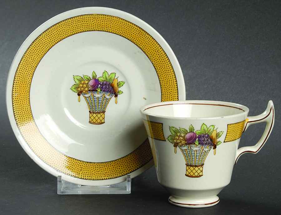 Directoire (Yellow Band, Smooth) Footed Demitasse Cup & Saucer Set by Wedgwood-1