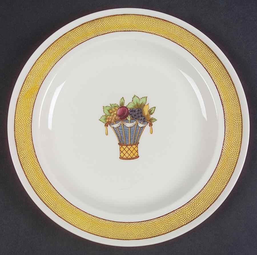 Directoire (Yellow Band, Smooth) Salad Plate by Wedgwood-1