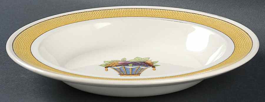 Directoire (Yellow Band, Smooth) Rim Soup Bowl by Wedgwood-1