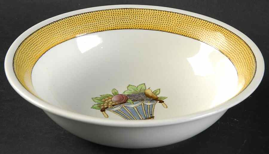 Directoire (Yellow Band, Smooth) Coupe Cereal Bowl by Wedgwood-1