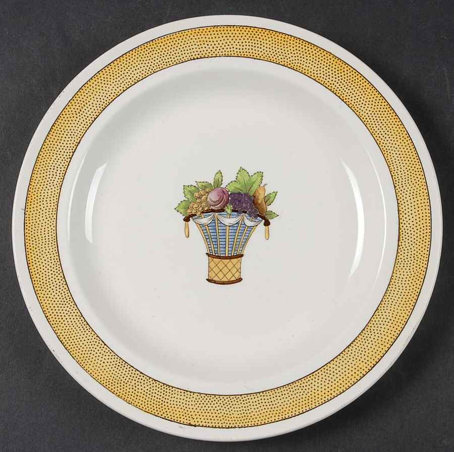 Directoire (Yellow Band, Smooth) Dessert/Pie Plate by Wedgwood-1
