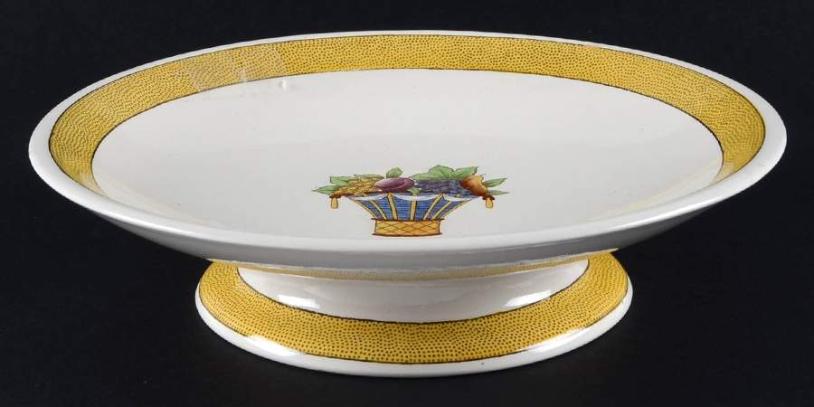 Directoire (Yellow Band, Smooth) Round Compote (Height X Width) by Wedgwood-1