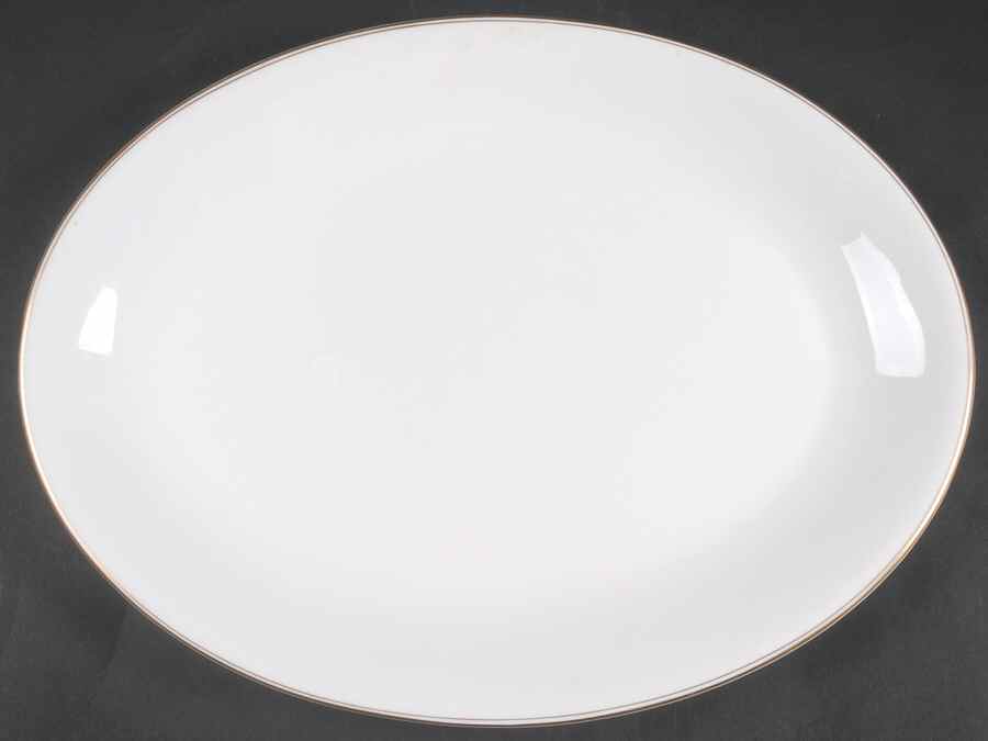 Doric (Gold Trim) 15" Oval Serving Platter by Wedgwood-1