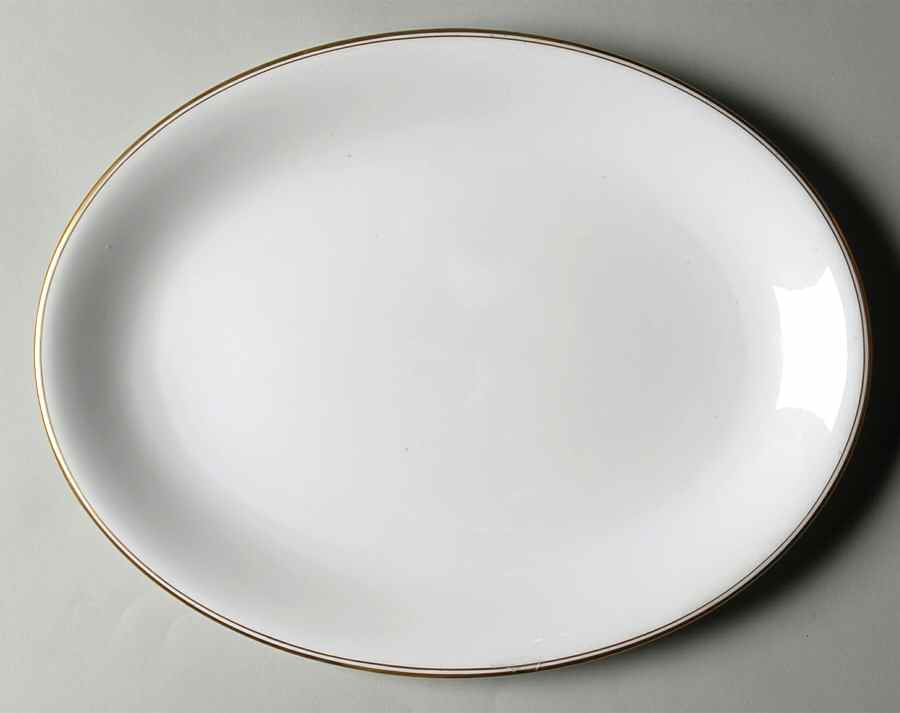 Doric (Gold Trim) 13" Oval Serving Platter by Wedgwood-1