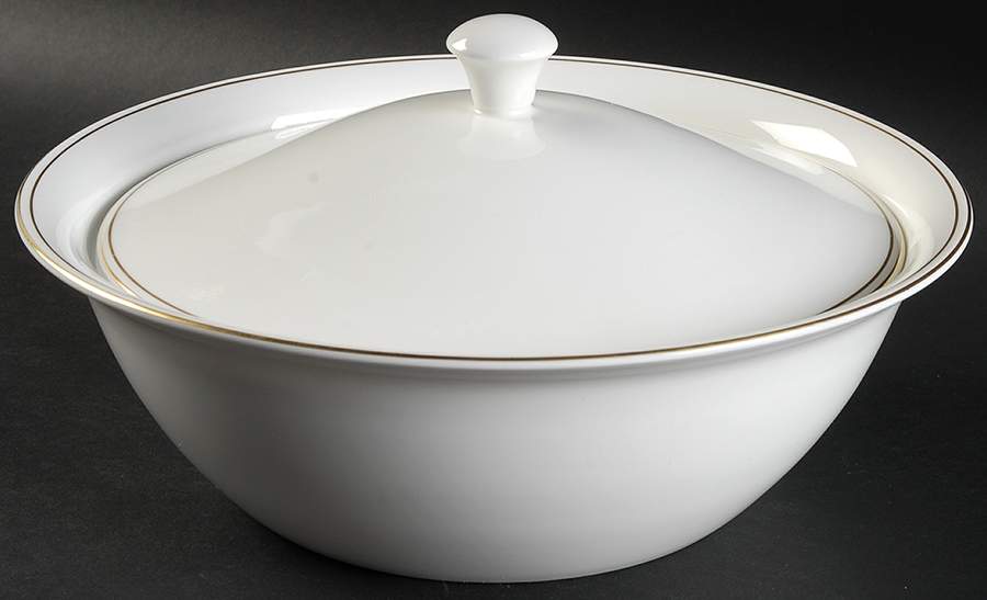 Doric (Gold Trim) Round Covered Vegetable by Wedgwood-1
