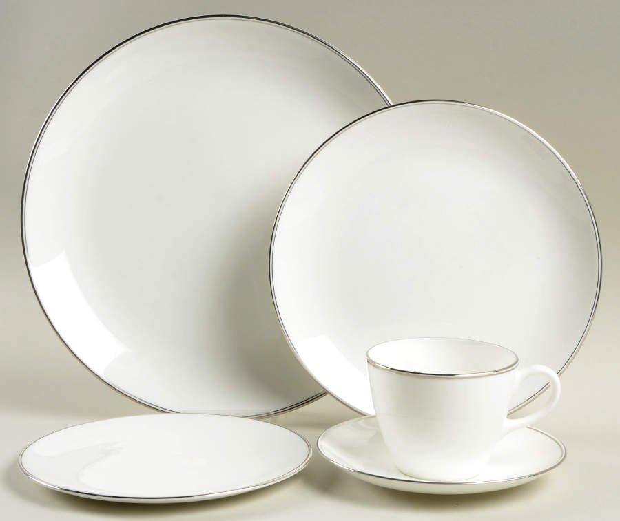 Doric (Platinum Trim) 5 Piece Place Setting by Wedgwood-1