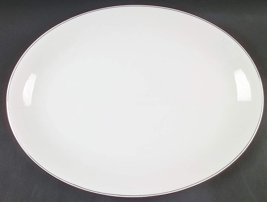 Doric (Platinum Trim) 15" Oval Serving Platter by Wedgwood-1
