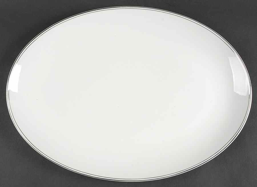 Doric (Platinum Trim) 15" Oval Serving Platter by Wedgwood-1