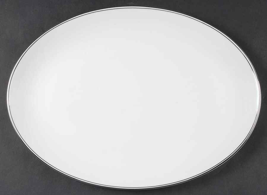 Doric (Platinum Trim) 14" Oval Serving Platter by Wedgwood-1