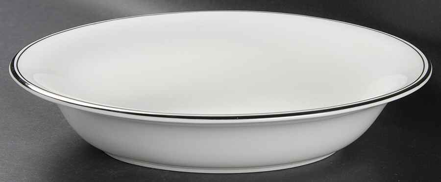 Doric (Platinum Trim) 10" Oval Vegetable Bowl by Wedgwood-1