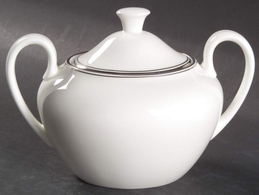 Doric (Platinum Trim) Sugar Bowl & Lid by Wedgwood-1