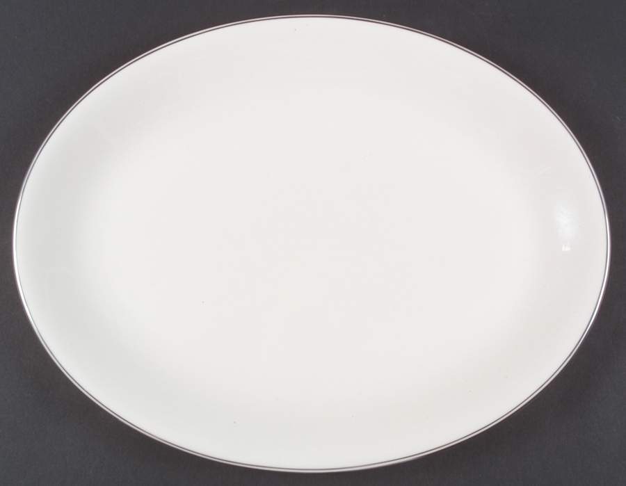 Doric (Platinum Trim) 13" Oval Serving Platter by Wedgwood-1