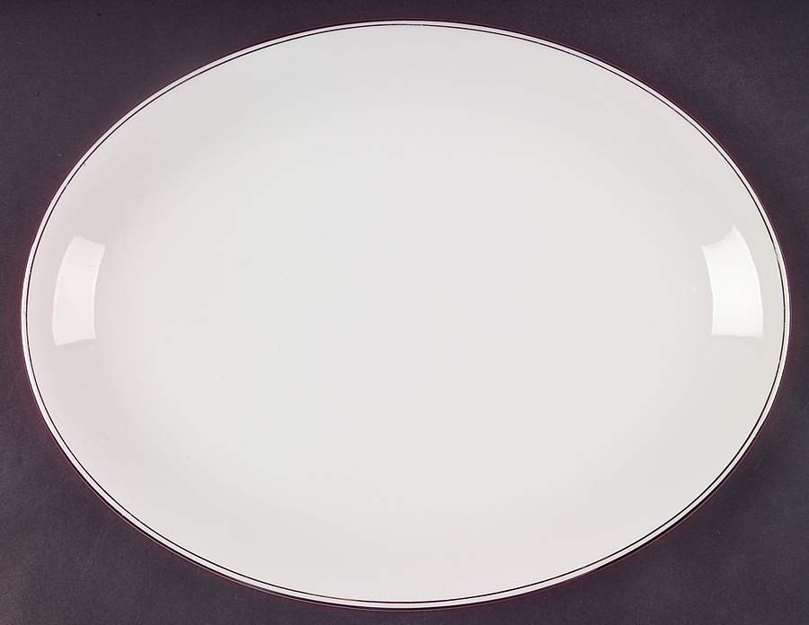 Doric (Platinum Trim) 13" Oval Serving Platter by Wedgwood-1