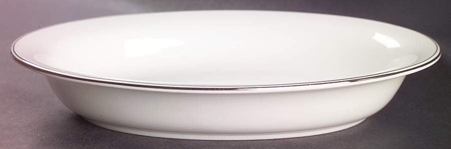 Doric (Platinum Trim) 10" Oval Vegetable Bowl by Wedgwood-1