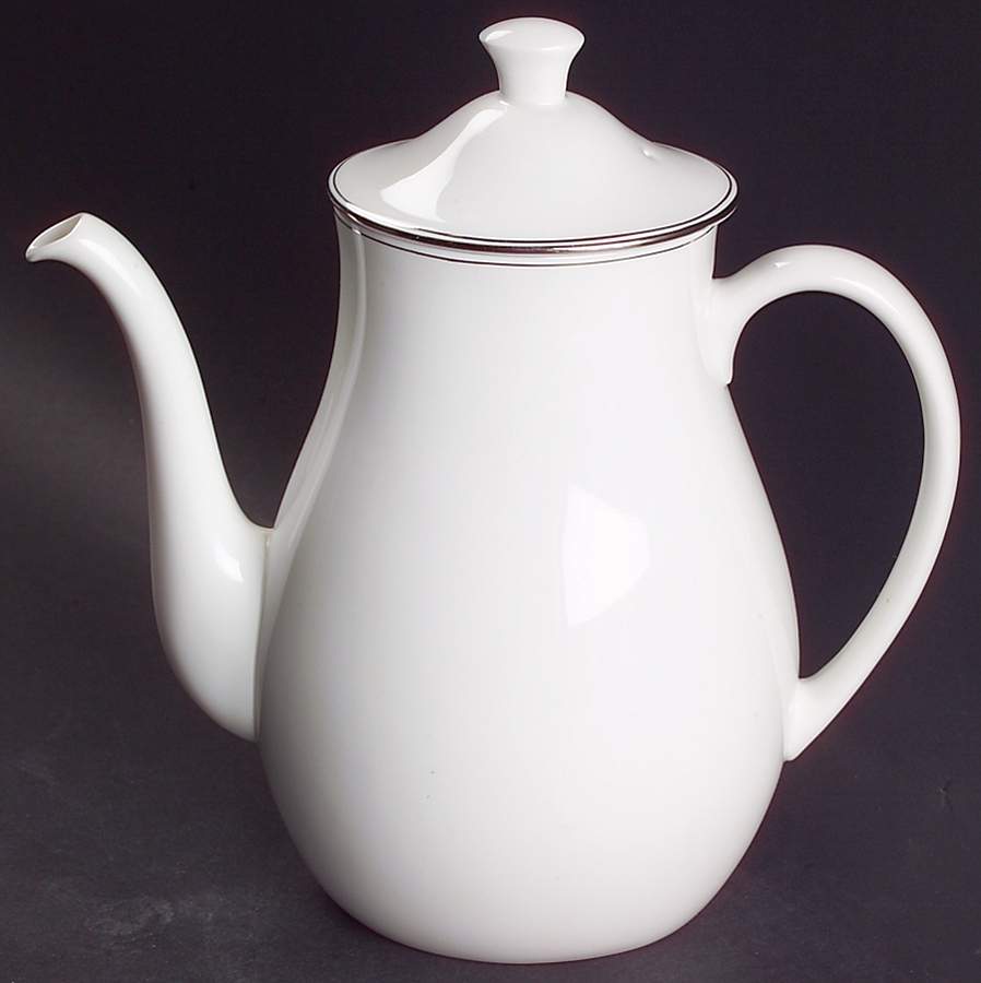 Doric (Platinum Trim) Coffee Pot & Lid by Wedgwood-1