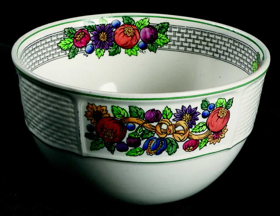 Dover (Scallop, Green Trim) Cranberry Bowl by Wedgwood-1