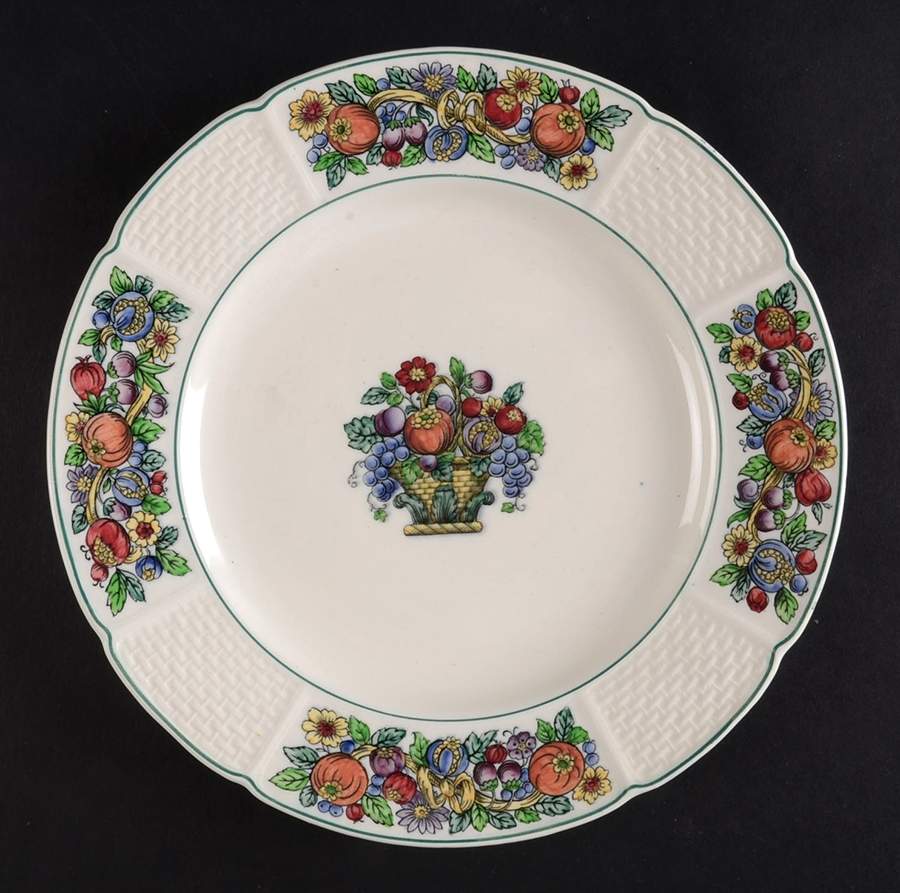Dover (Scallop, Green Trim) Salad Plate by Wedgwood-1