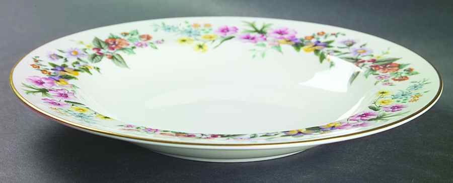 Downland (Gold Trim) Large Rim Soup Bowl by Wedgwood-1