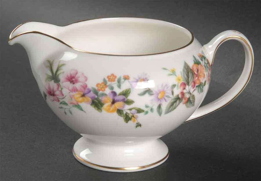 Downland (Gold Trim) Leigh Shape Creamer by Wedgwood-1