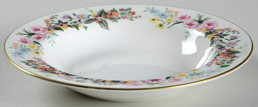 Downland (Gold Trim) Rim Soup Bowl by Wedgwood-1