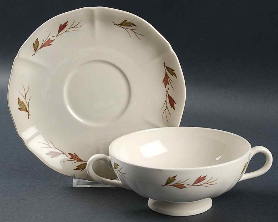 Drury Lane Footed Cream Soup Bowl & Saucer Set by Wedgwood-1