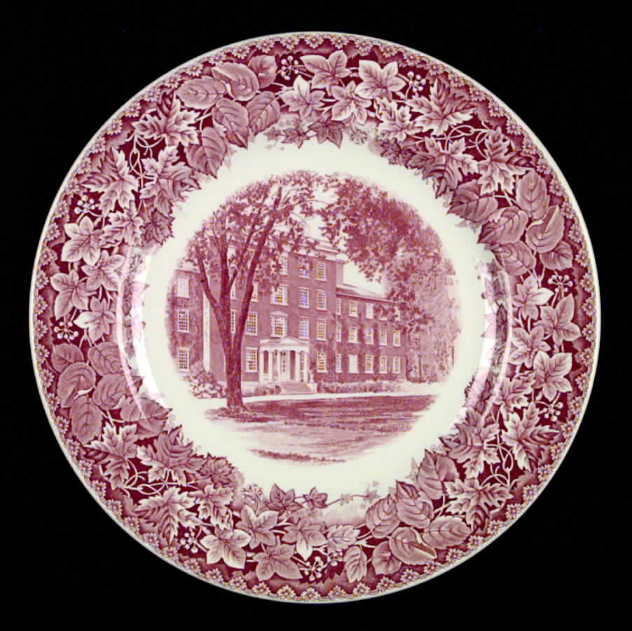 Earlham College Pink Dinner Plate by Wedgwood-1