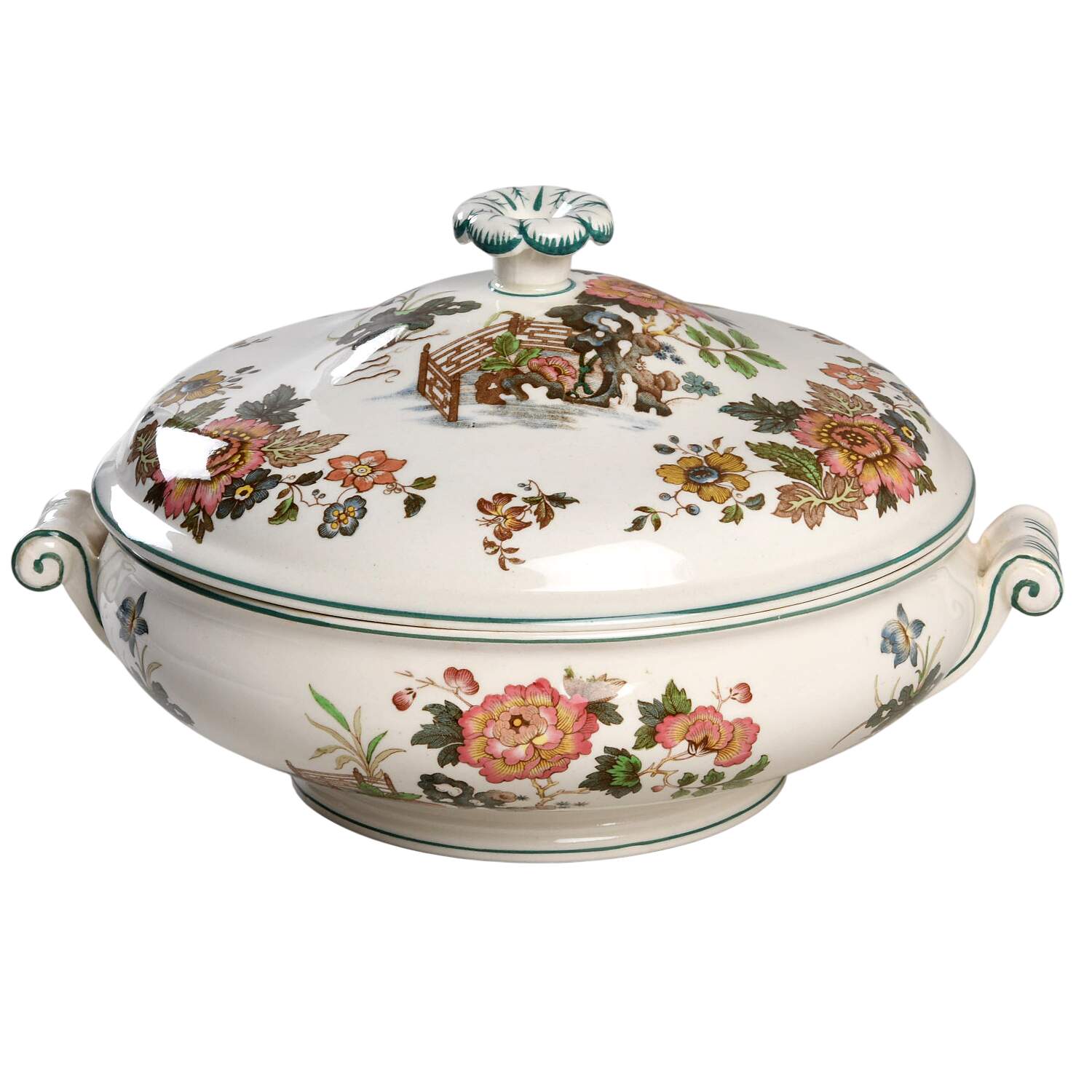 Eastern Flowers Round Covered Vegetable by Wedgwood-1